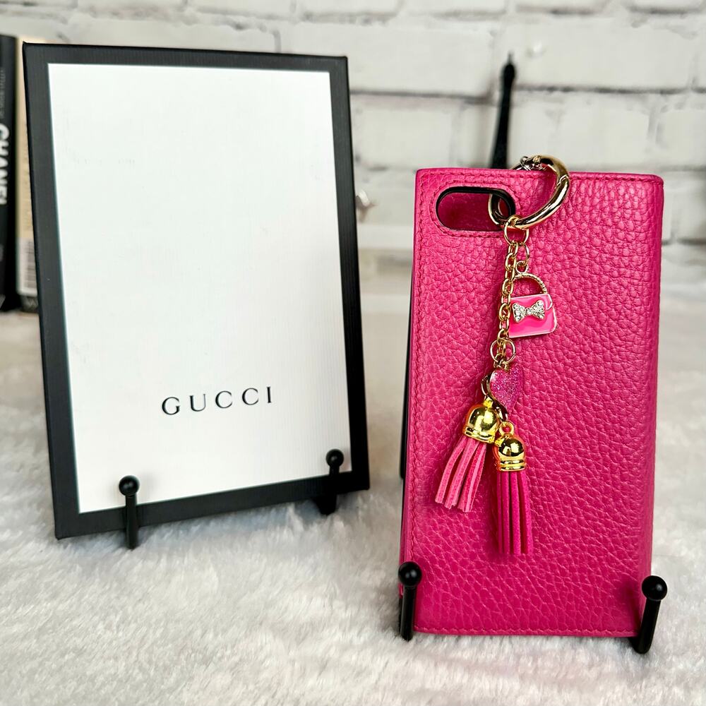 Gucci GG Marmont hot pink leather phone case convert to note pad! NEW! GIFT!! - Picture 4 of 16